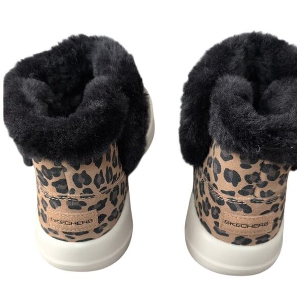Skechers On-The-Go Joy Suede Ankle Boots “Snow Kitty” Leopard Sz 9 EUC - Picture 4 of 5